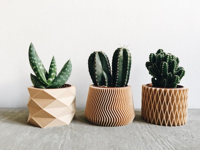 Set Of 3 Small Wooden Planters Perfect For Succulents Or Cacti - image 1