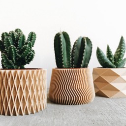Set Of 3 Small Wooden Planters Perfect For Succulents Or Cacti - thumbnail 3