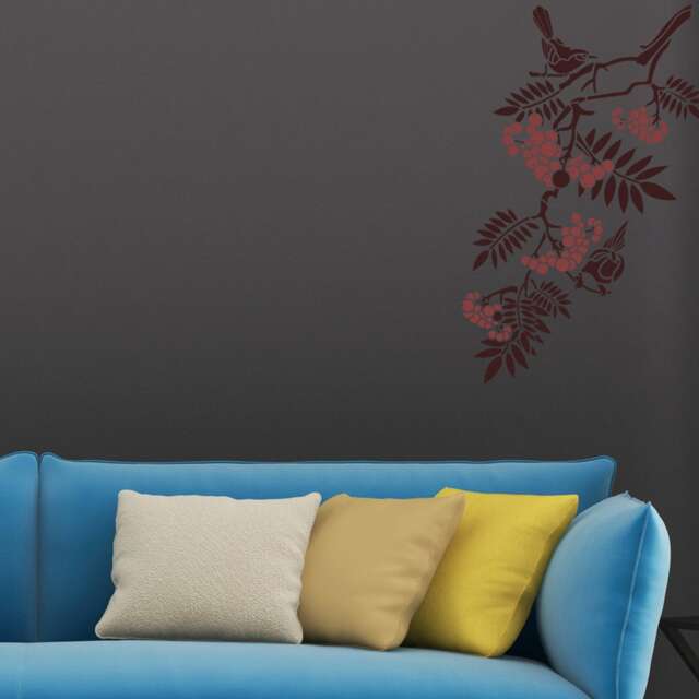 Large Wall Stencils Birds On A Branch For Diy Decor, Better Than Decals - image 1