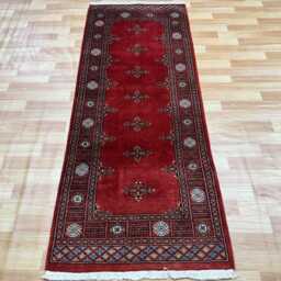 2.6x7 Rust 3 Ply Handmade Bokhara Runner Rug - Hallway Stairs Carpet, Extra Thick Pile - thumbnail 3