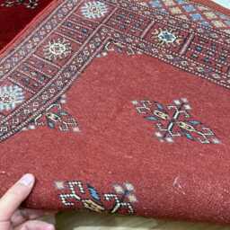 2.6x7 Rust 3 Ply Handmade Bokhara Runner Rug - Hallway Stairs Carpet, Extra Thick Pile - thumbnail 4