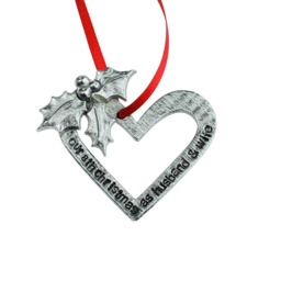 8 Year Anniversary Christmas Tree Ornament - Reads Our 8Th As Husband & Wife - thumbnail 4