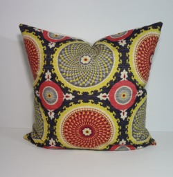Bohemian Swirl Pillow Cover Waverly Suzani Fabric Cushion - thumbnail 1