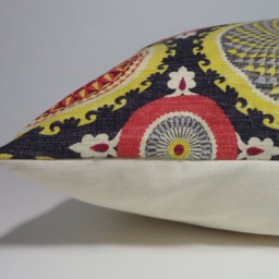 Bohemian Swirl Pillow Cover Waverly Suzani Fabric Cushion - thumbnail 2