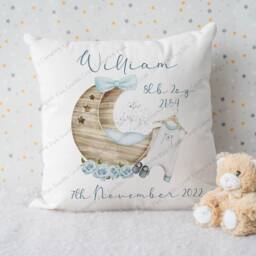 Personalised Baby Birth, Announcement Cushion, Nursery Decor, Cushion, New Gift, Gift For Girl, Boy - thumbnail 2