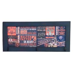 Chicago Bears Wood Sign Rustic Football Art With Hooks - thumbnail 2