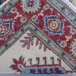 2'8x4'4 Ft Kazak Rug - Beige Caucasian Style Afghan Hand Knotted Wool Natural Dyes Rug Turkish Boho Geometric Oriental Bedroom - thumbnail 4