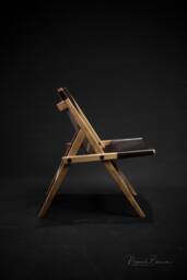 Mid Century Chair in Oak/Walnut & Leather