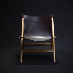 Mid Century Chair in Oak/Walnut & Leather - thumbnail 4