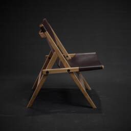 Mid Century Chair in Oak/Walnut & Leather - thumbnail 2