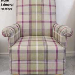 Handcrafted Tartan Check Adult Armchair Porter & Stone Balmoral Fabric Grey Blue Green Red Chair Gingham Accent Small Nursery Bedroom - thumbnail 4