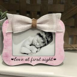 Love At First Sight Picture Frame, New Baby Girl Gift, Shower Newborn Keepsake, Nursery Gift - thumbnail 3