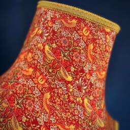 William Morris Strawberry Thief Crimson Red Fabric Lampshade For Bedside Table Floor Standard Lamps Chandeliers Wall Ceiling Light Pendants - thumbnail 2