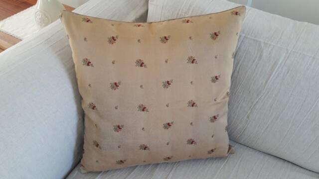 Embroidered Pillow Cover, Mustard Euro Sham Pillow Chair Cushion Cover Lumbar Living Room Upsholtery Couch Sofa Bedding - image 1