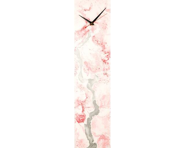 Unique Wall Clock Red Home Decor, Modern Clock Decor For Kitchen Or Bedroom Glass Art Desk Office - image 1