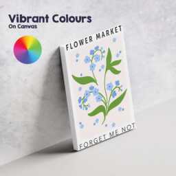 Minimalist Forget Me Not Blue Wildflower Botanical Illustration Canvas Wall Art Print Decor Picture Ready To Hang - thumbnail 4