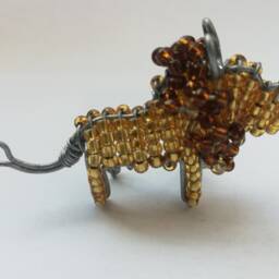 Wire Lion Beaded Keychain - thumbnail 2