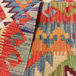 Multicolour Kilim Rug, Handmade Artisan Afghan Turkish Aztec Sheep Wool Rug 202x146 cm - thumbnail 3