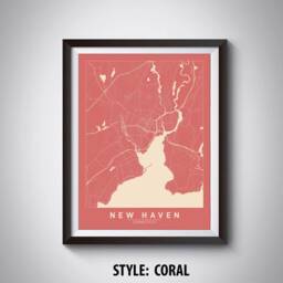 New Haven Ct Map Print Vintage Style Wall Art - thumbnail 3