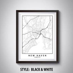 New Haven Ct Map Print Vintage Style Wall Art - thumbnail 2