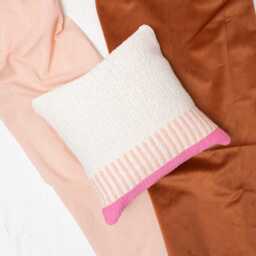 Colorful Handwoven Cushion Cover 16??16??? - Boho Throw Pillow, Handmade Woven - thumbnail 1