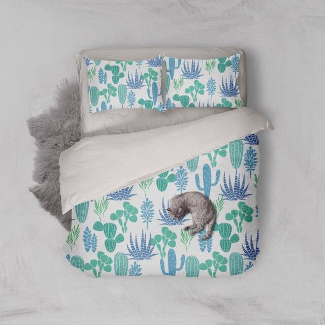 3D Cactus Bedding Set, Tropical Plant Duvet Cover - image 1