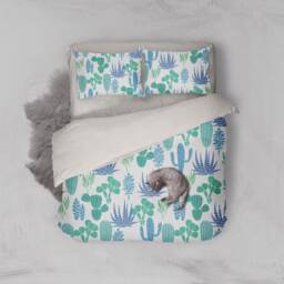 3D Cactus Bedding Set, Tropical Plant Duvet Cover - thumbnail 1