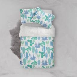 3D Cactus Bedding Set, Tropical Plant Duvet Cover - thumbnail 3