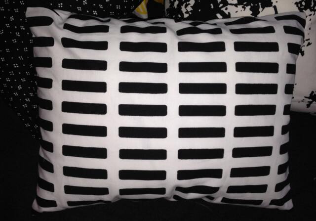 Black White Siena Cushion Case, 30x40cm, Alvar Aalto Designer Fabric From Artek, Finland - image 1