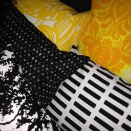 Black White Siena Cushion Case, 30x40cm, Alvar Aalto Designer Fabric From Artek, Finland - thumbnail 2
