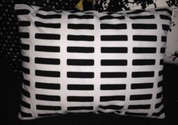 Black White Siena Cushion Case, 30x40cm, Alvar Aalto Designer Fabric From Artek, Finland - thumbnail 1