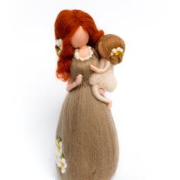Needle Felted Mother Daughter Figurine - Mother's Day Gift - thumbnail 3