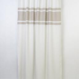Bedroom Living Room Linen Curtains-Modern Two Tone White Beige Stylish Long Neutral Color Scandinavian Curtains. Custom Sizes & Lining - thumbnail 4