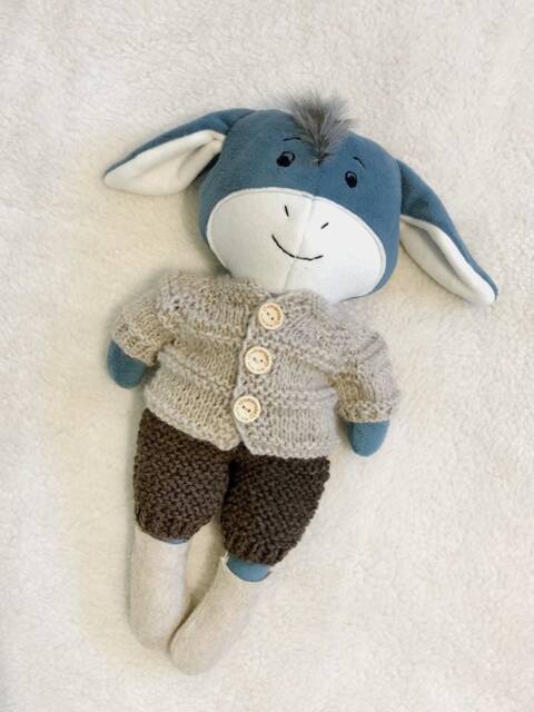 Donkey, Stuffed Animal, Christmas, Boy, Girl, Baby Shower Gift, Unique Toy, One Of A Kind, Handmade - image 1