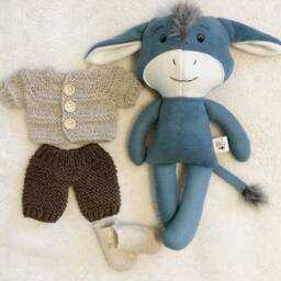 Donkey, Stuffed Animal, Christmas, Boy, Girl, Baby Shower Gift, Unique Toy, One Of A Kind, Handmade - thumbnail 2