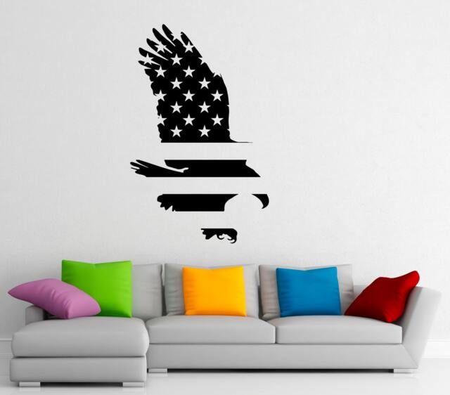 Usa Flag Wall Decal Vinyl Stickers American Home Interior Design Art Murals Bedroom Decor - 2A01F - image 1