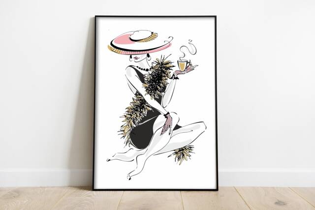 Paris Fashion Woman Art Print Glamour Girl Poster - image 1