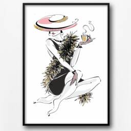 Paris Fashion Woman Art Print Glamour Girl Poster - thumbnail 2