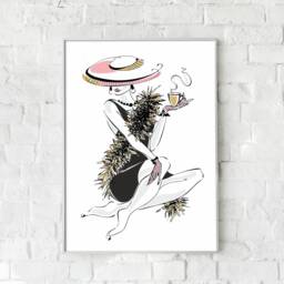 Paris Fashion Woman Art Print Glamour Girl Poster - thumbnail 3