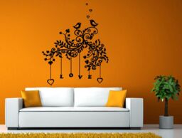 Love Stars Flower Ornament Birds Singing Room Wall Sticker Decal Vinyl Mural Decor Art L2430 - thumbnail 1