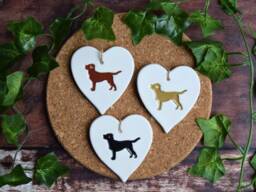 Labrador, Labrador Gifts, Handmade Ceramic Christmas Tree Decoration, Black Lab, Yellow Chocolate Gift For Lover - thumbnail 1