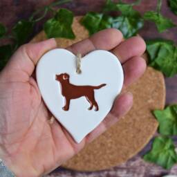 Labrador, Labrador Gifts, Handmade Ceramic Christmas Tree Decoration, Black Lab, Yellow Chocolate Gift For Lover - thumbnail 2