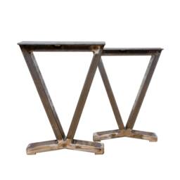 Goblet Industrial Steel Bench Legs - Pair - thumbnail 1