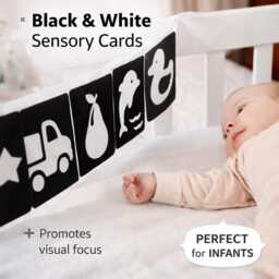 Black & White Baby Cards - High Contrast Sensory For Newborns - Montessori Visual Stimulation Toy Shower Gift - thumbnail 1