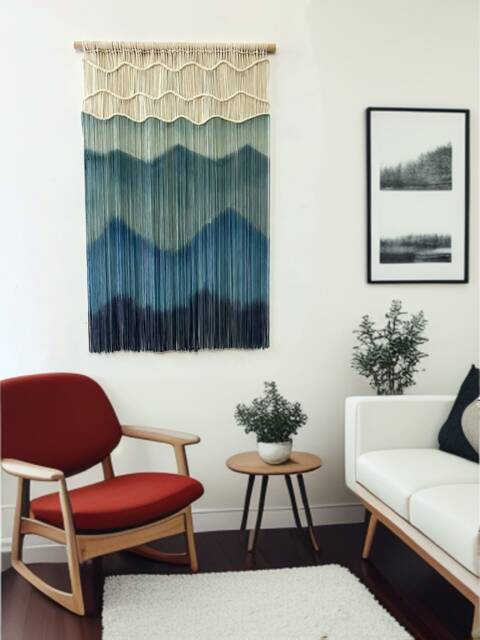 Large Ombr?? Macrame Wall Hanging Geometric Fiber Art Tapestry - image 1