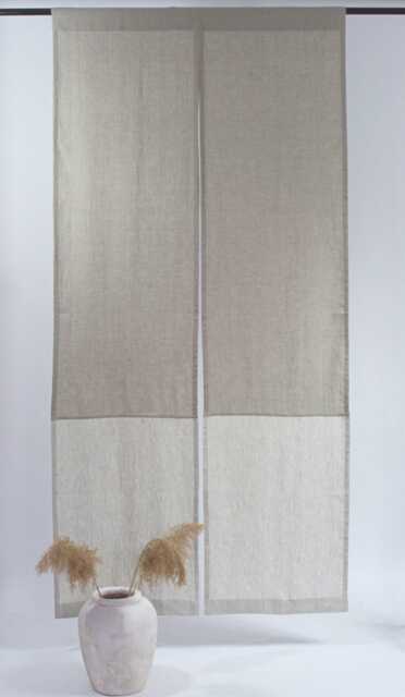 Oatmeal Linen Noren Curtain Japanese Doorway Divider, Custom Colors - image 1