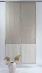 Oatmeal Linen Noren Curtain Japanese Doorway Divider, Custom Colors - thumbnail 1