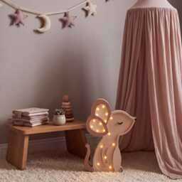 Personalized Wooden Mouse Lamp - Baby Shower Gift Custom Kids Night Light Forest Nursery Decor First Birthday Woodland Wood - thumbnail 2
