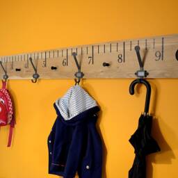 Peg Coat Rack Rule Wall Oak - thumbnail 3