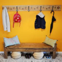 Peg Coat Rack Rule Wall Oak - thumbnail 2